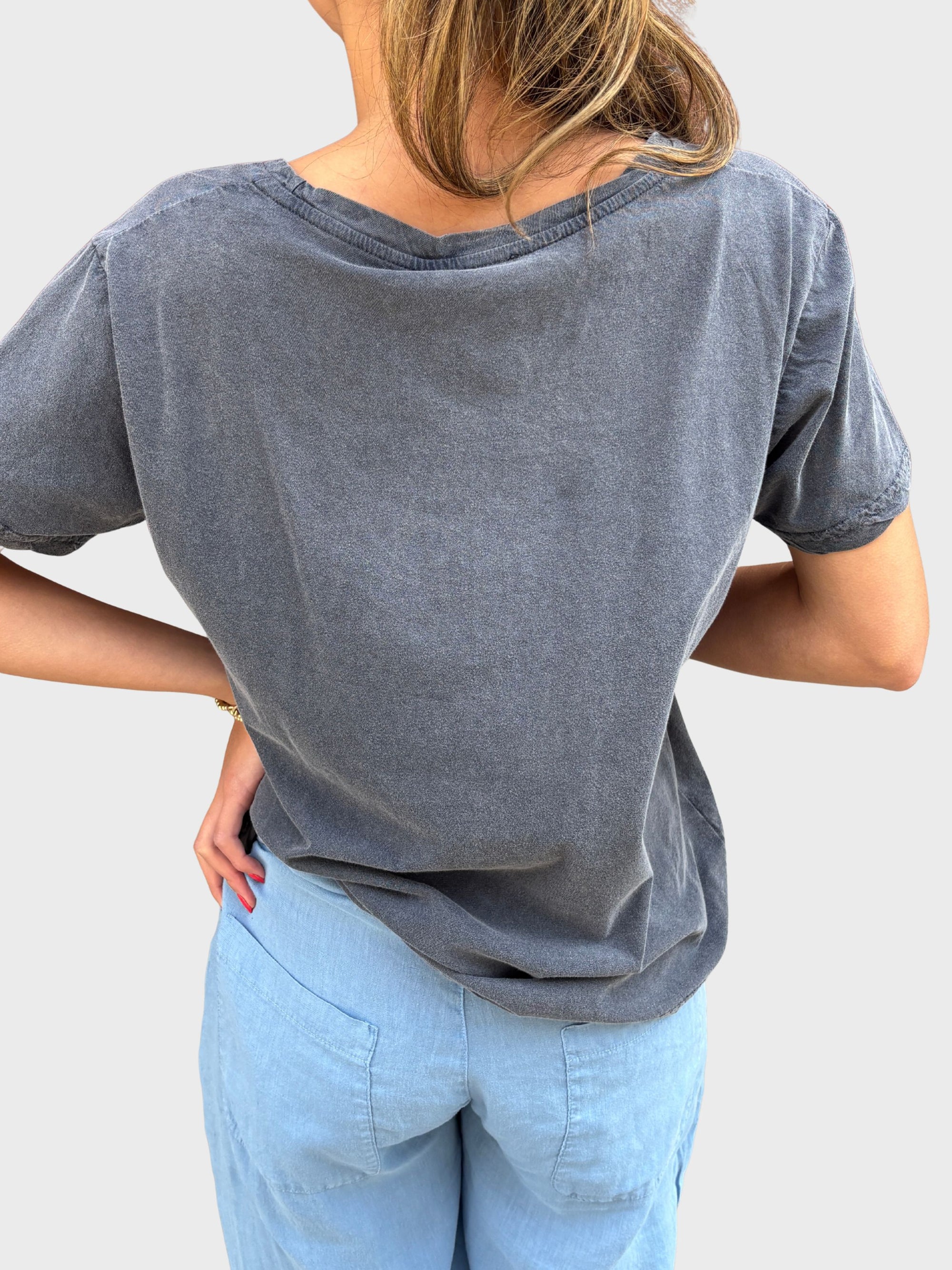 Crossley Barrows Core Tee Blue Stonewash-T-Shirts-West of Woodward Boutique-Vancouver-Canada