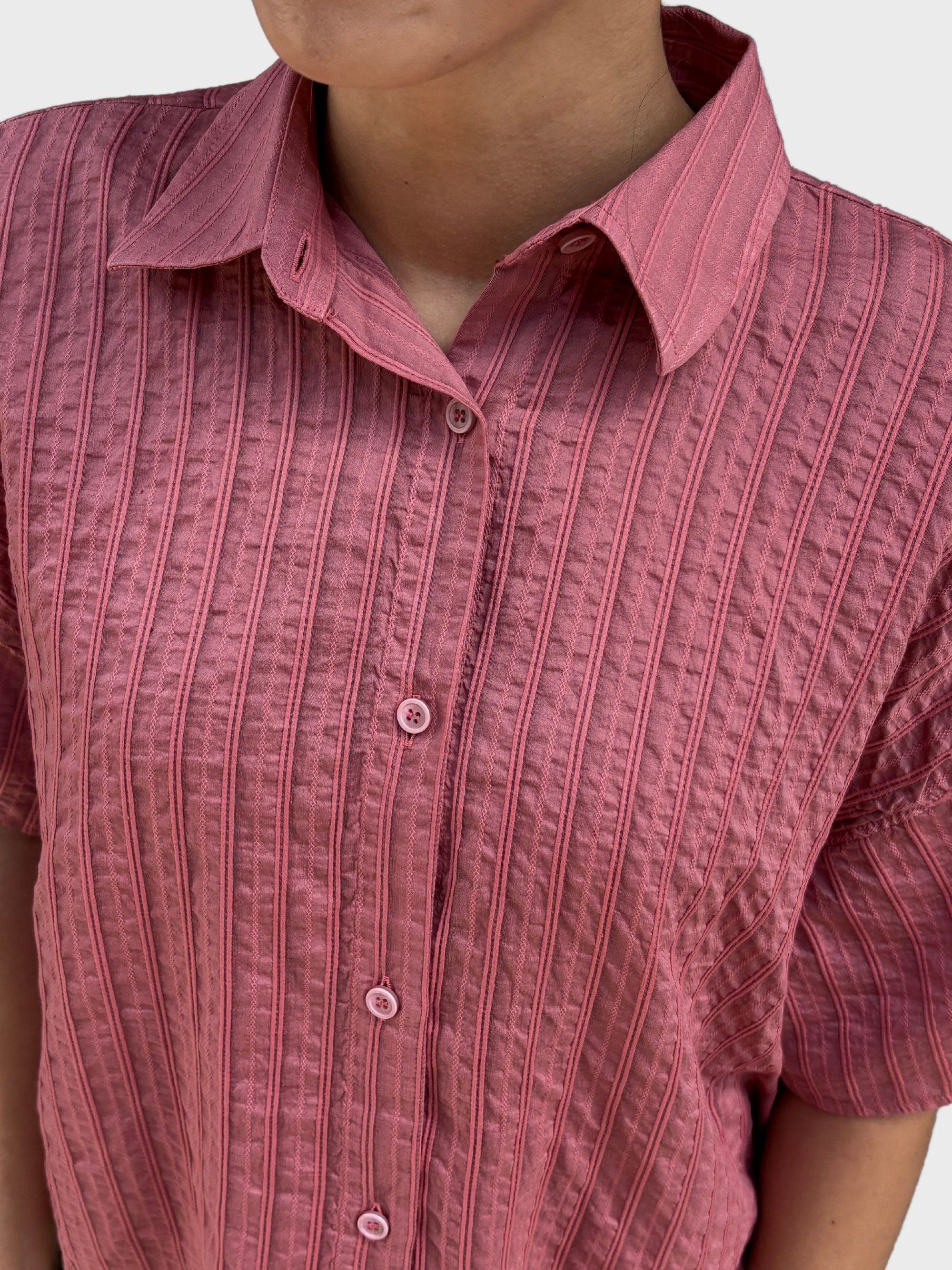 Crossley Short Sleeve Cotton Silk Shirt Mesa Rose-Shirts-West of Woodward Boutique-Vancouver-Canada