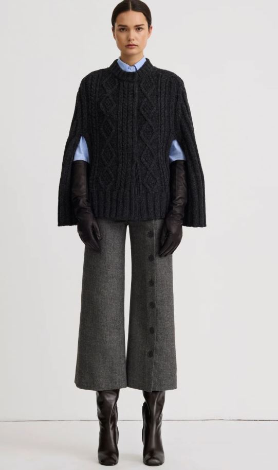 Smythe Button Front Culotte Pant Pebble Grey-Pants-West of Woodward Boutique-Vancouver-Canada