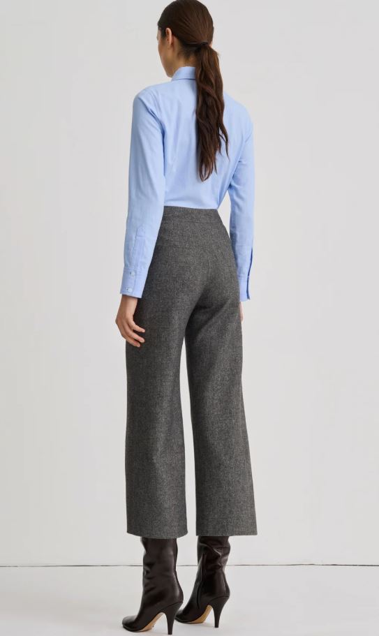 Smythe Button Front Culotte Pant Pebble Grey-Pants-West of Woodward Boutique-Vancouver-Canada
