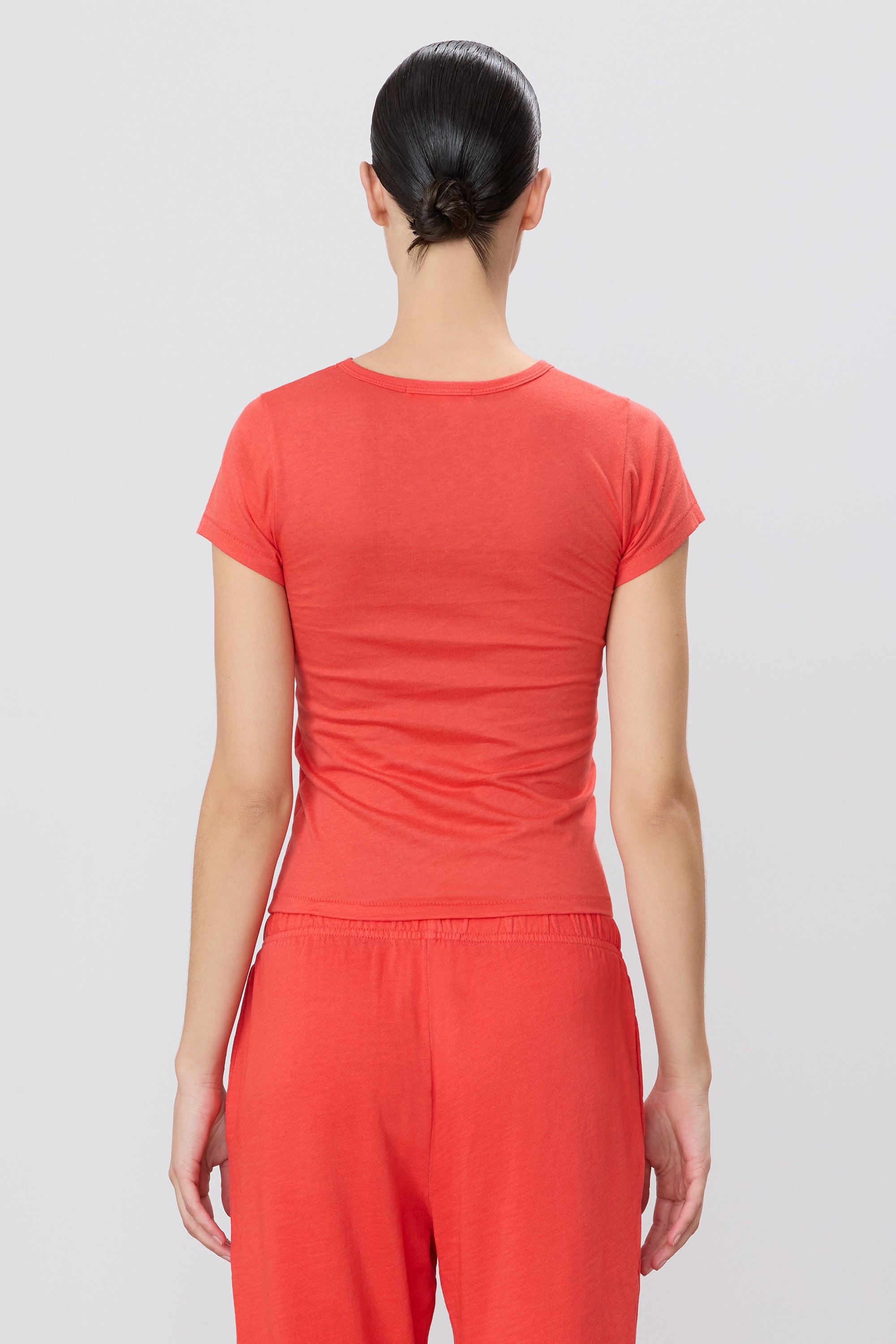 Eterne Fitted Crewneck Short Sleeve Tee - Poppy-T-Shirts-West of Woodward Boutique-Vancouver-Canada