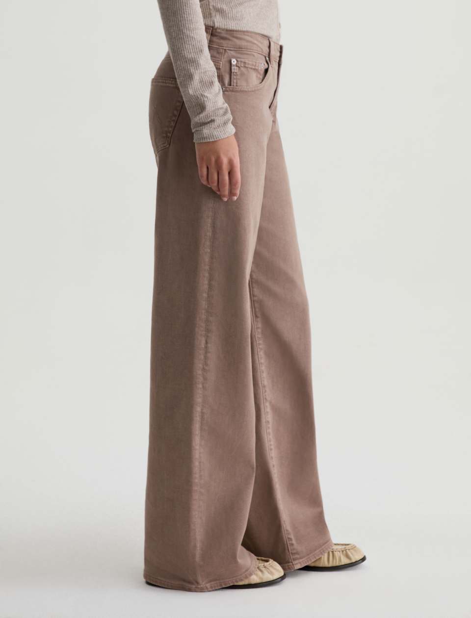 AG Adria Low Rise Denim Jeans Sulfur Taupe Grey-Denim-West of Woodward Boutique-Vancouver-Canada