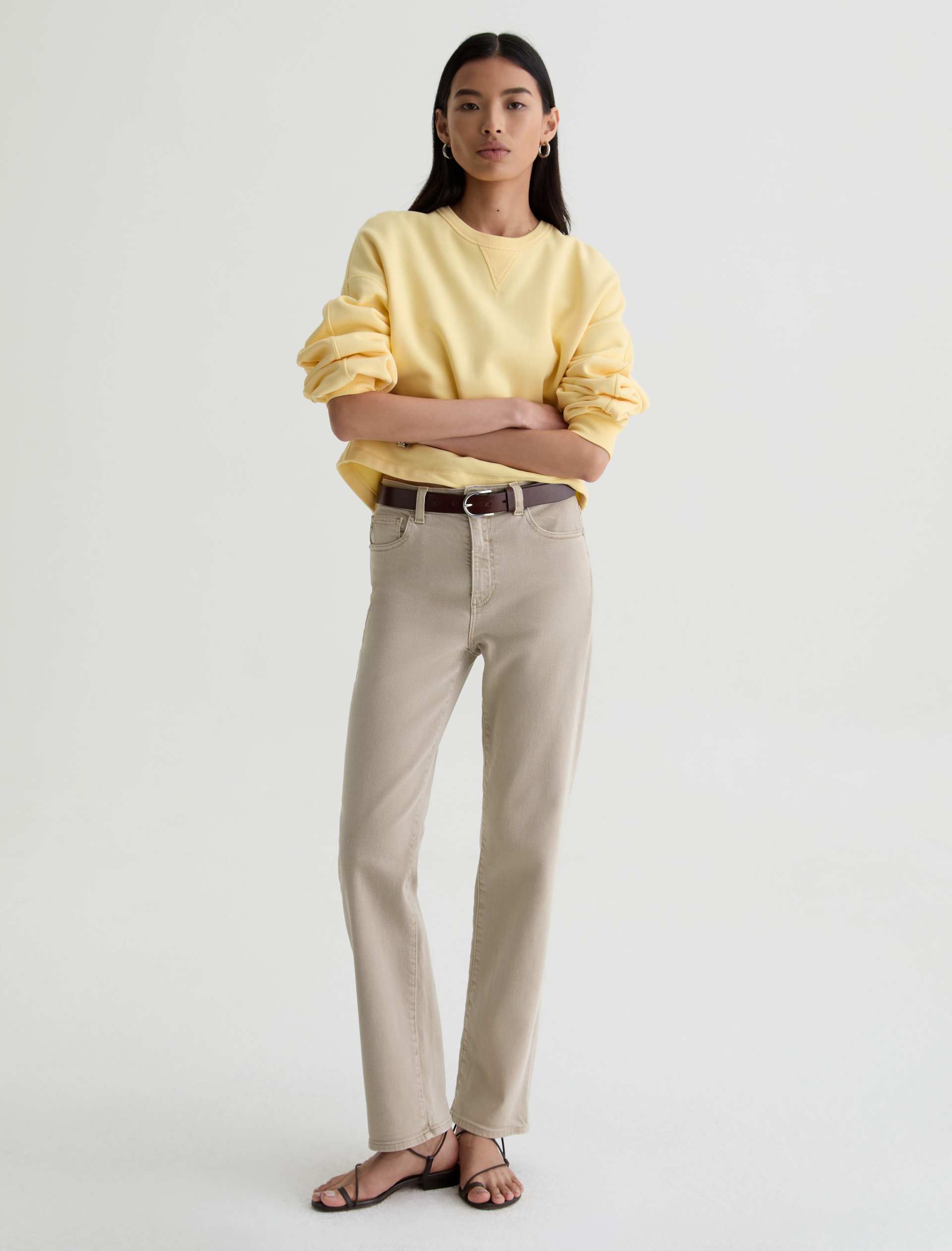 AG Brinley Denim Jeans Sulfur Light Taupe-Denim-West of Woodward Boutique-Vancouver-Canada
