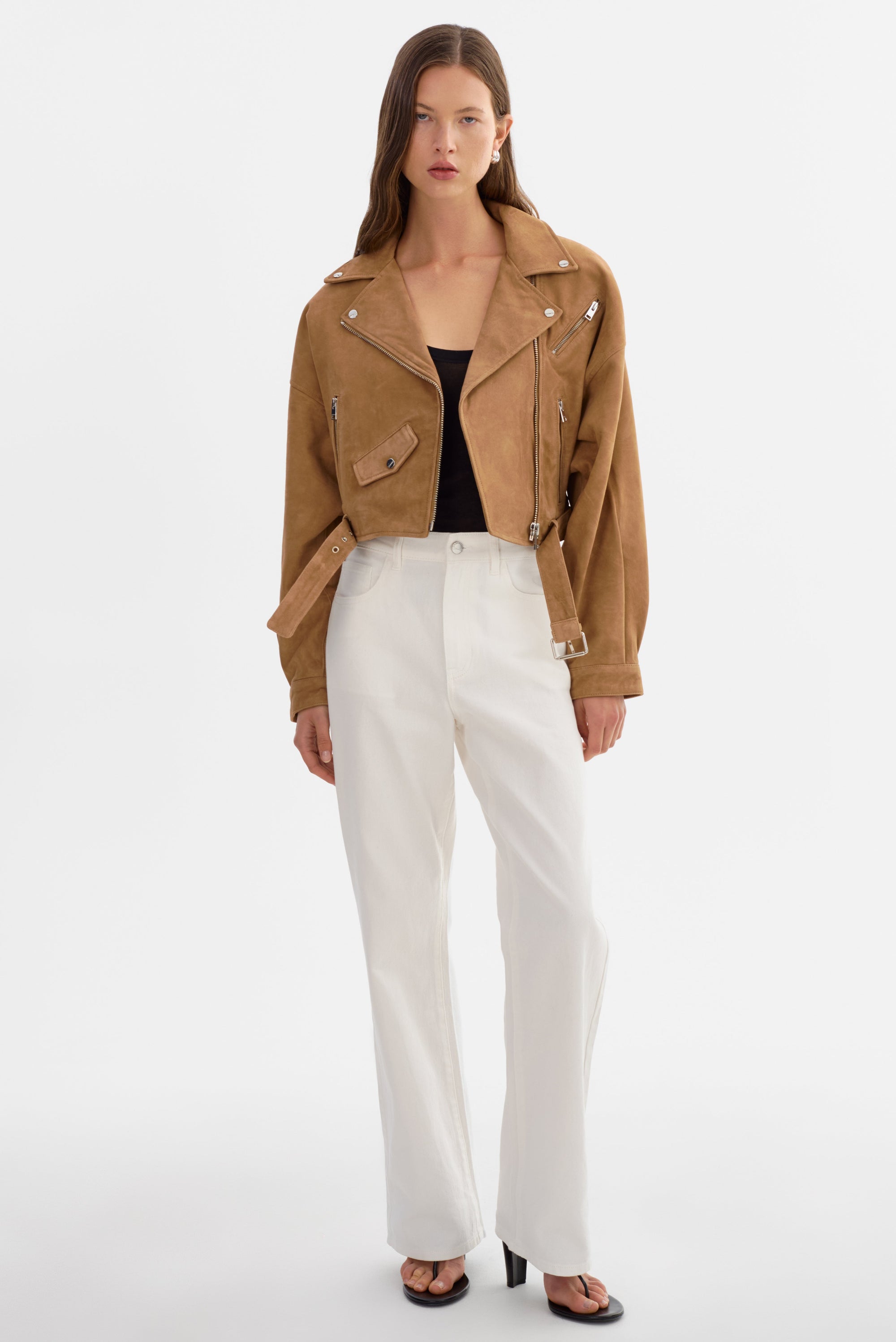 Lamarque Dylan Suede Jacket Latte-Jackets-West of Woodward Boutique-Vancouver-Canada