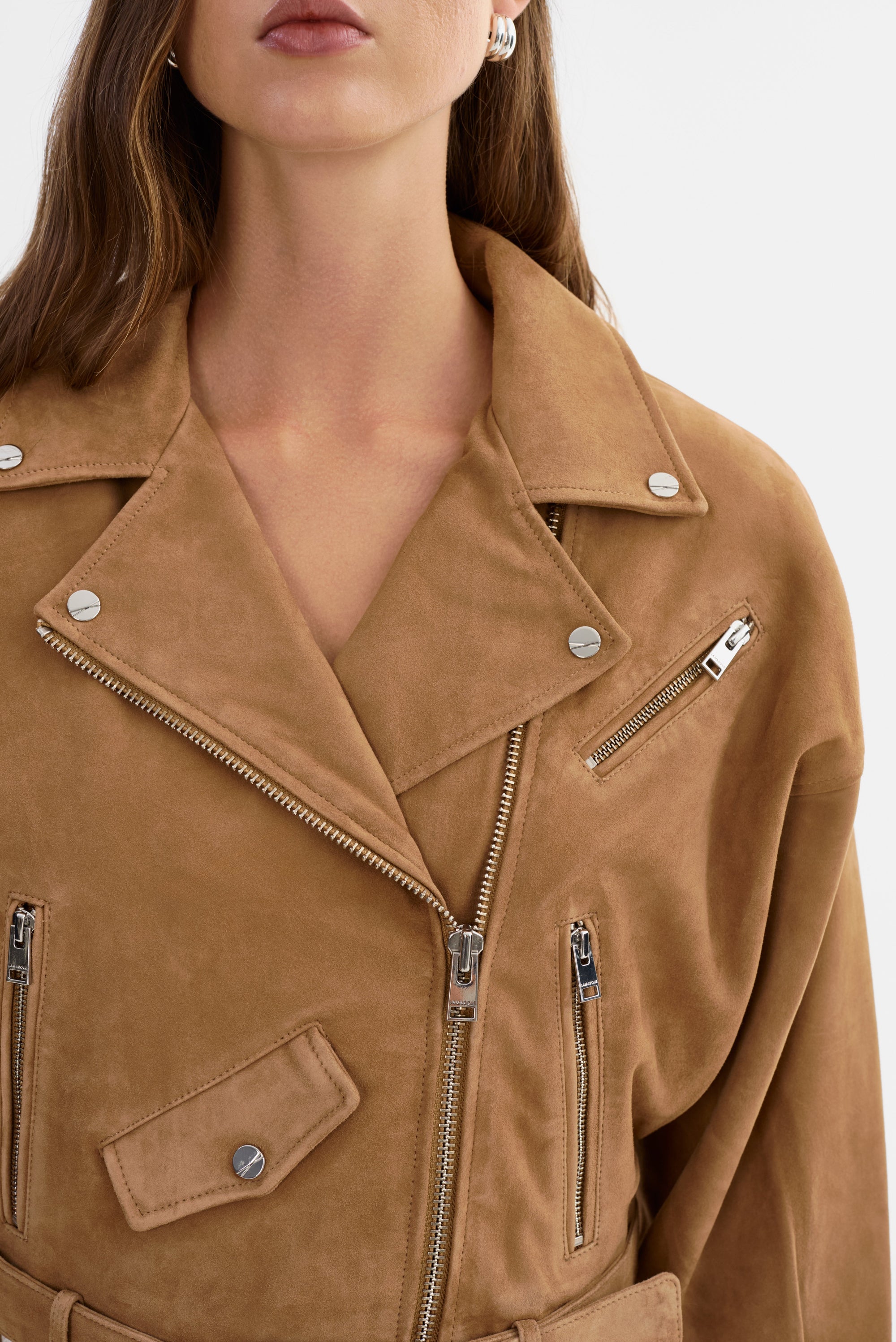 Lamarque Dylan Suede Jacket Latte-Jackets-West of Woodward Boutique-Vancouver-Canada