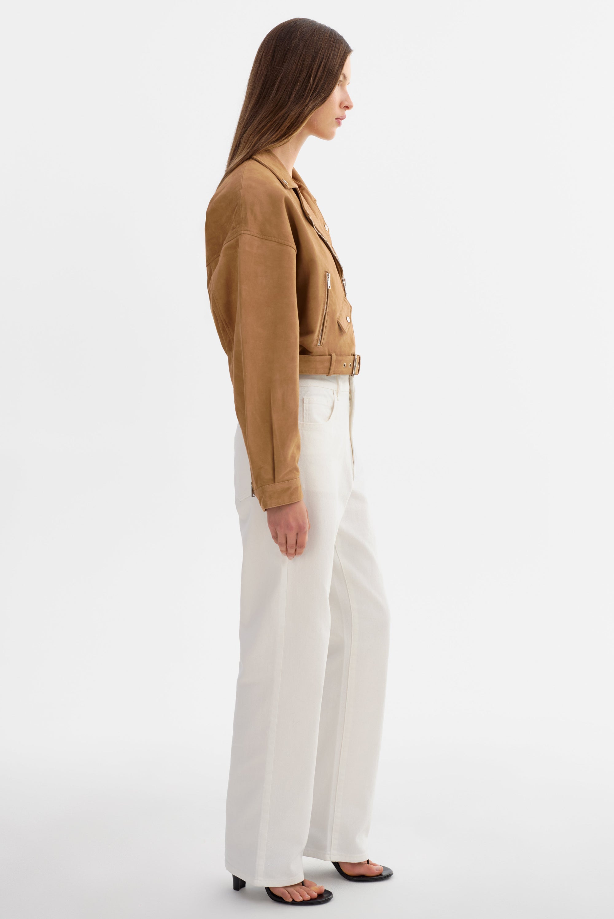 Lamarque Dylan Suede Jacket Latte-Jackets-West of Woodward Boutique-Vancouver-Canada