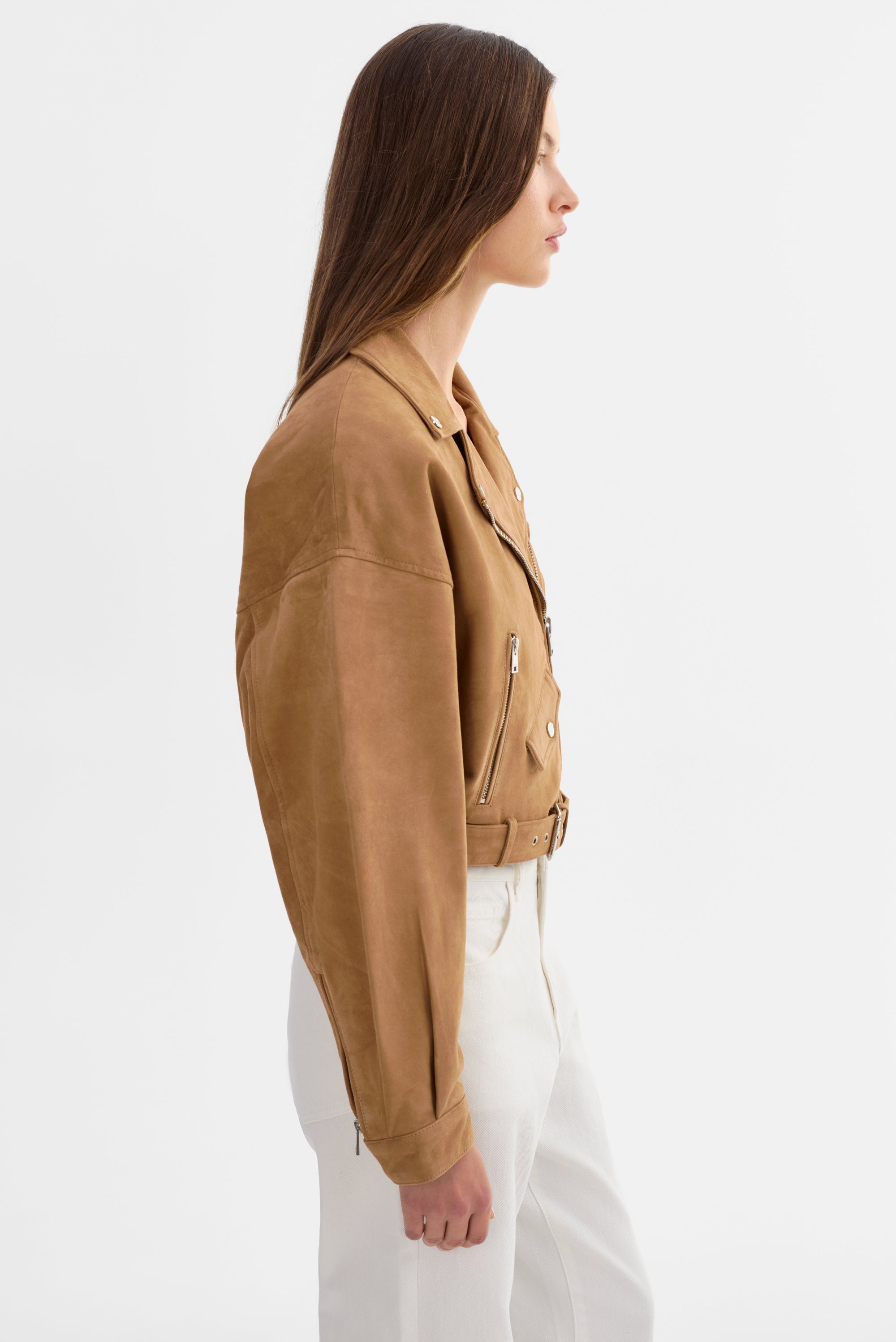 Lamarque Dylan Suede Jacket Latte-Jackets-West of Woodward Boutique-Vancouver-Canada