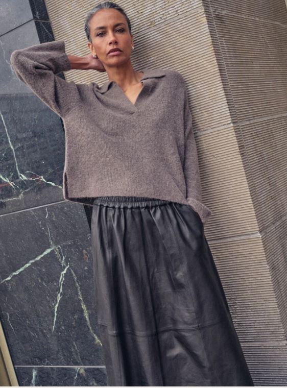 Mos Mosh Deena Leather Skirt Black-Dresses-West of Woodward Boutique-Vancouver-Canada