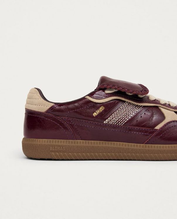 ALOHAS Tb.490 Club Leather Sneakers Patent Deep Burgundy-Sneakers-West of Woodward Boutique-Vancouver-Canada