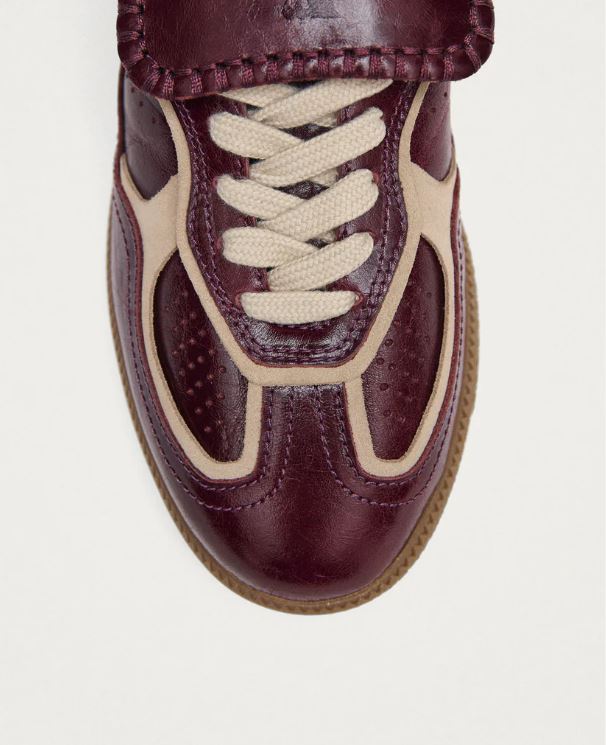ALOHAS Tb.490 Club Leather Sneakers Patent Deep Burgundy-Sneakers-West of Woodward Boutique-Vancouver-Canada