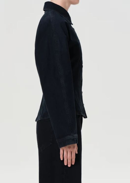 Agolde Devon Shirt Illusion Dark Blue Black-Shirts-West of Woodward Boutique-Vancouver-Canada