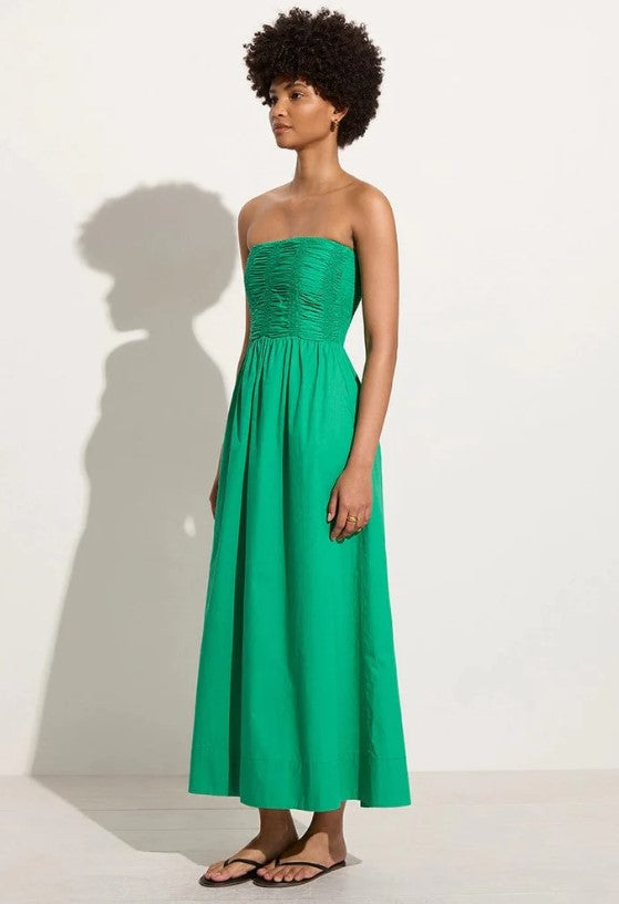 Faithfull Dominquez Midi Dress Verde-Dresses-West of Woodward Boutique-Vancouver-Canada