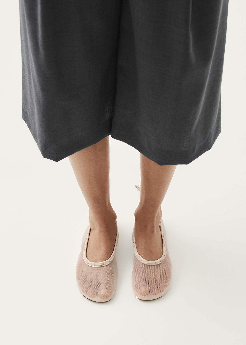ALOHAS Gill Mesh White Leather Ballet Flats-Sneakers-West of Woodward Boutique-Vancouver-Canada
