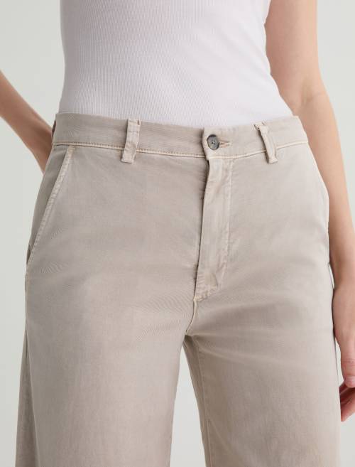AG Caden Wide Leg Trouser Sulfur Simple Taupe-Pants-West of Woodward Boutique-Vancouver-Canada