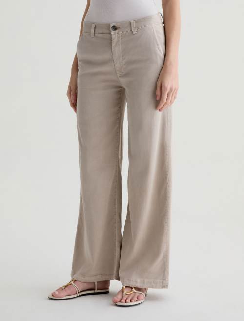 AG Caden Wide Leg Trouser Sulfur Simple Taupe-Pants-West of Woodward Boutique-Vancouver-Canada