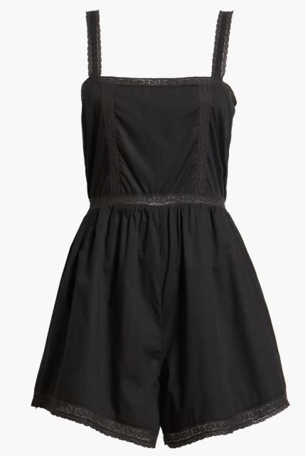 Faithfull Emilia Playsuit Fresco Lace Black-Dresses-West of Woodward Boutique-Vancouver-Canada