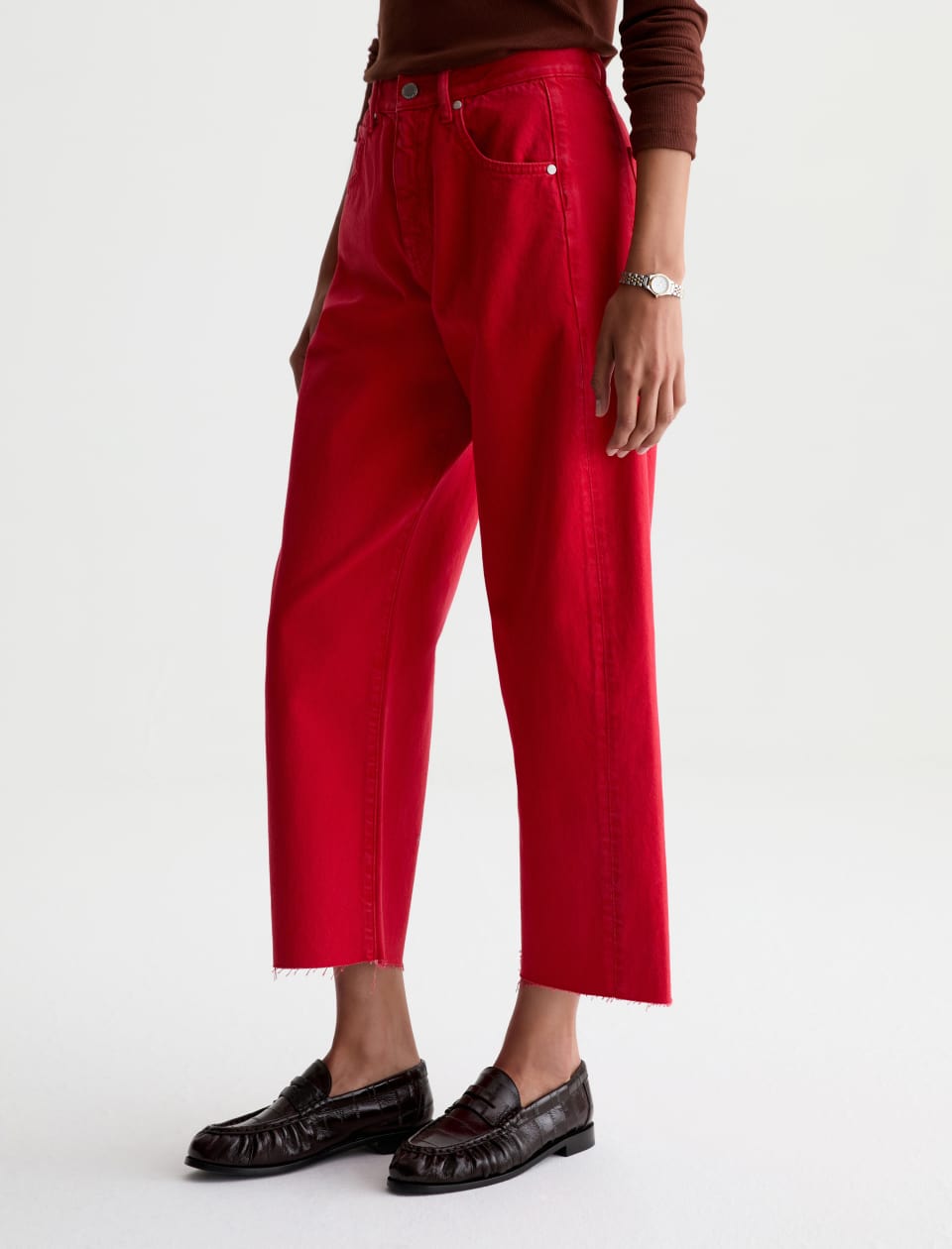 AG Hattie Crop Denim Jeans Recording Red-Denim-West of Woodward Boutique-Vancouver-Canada