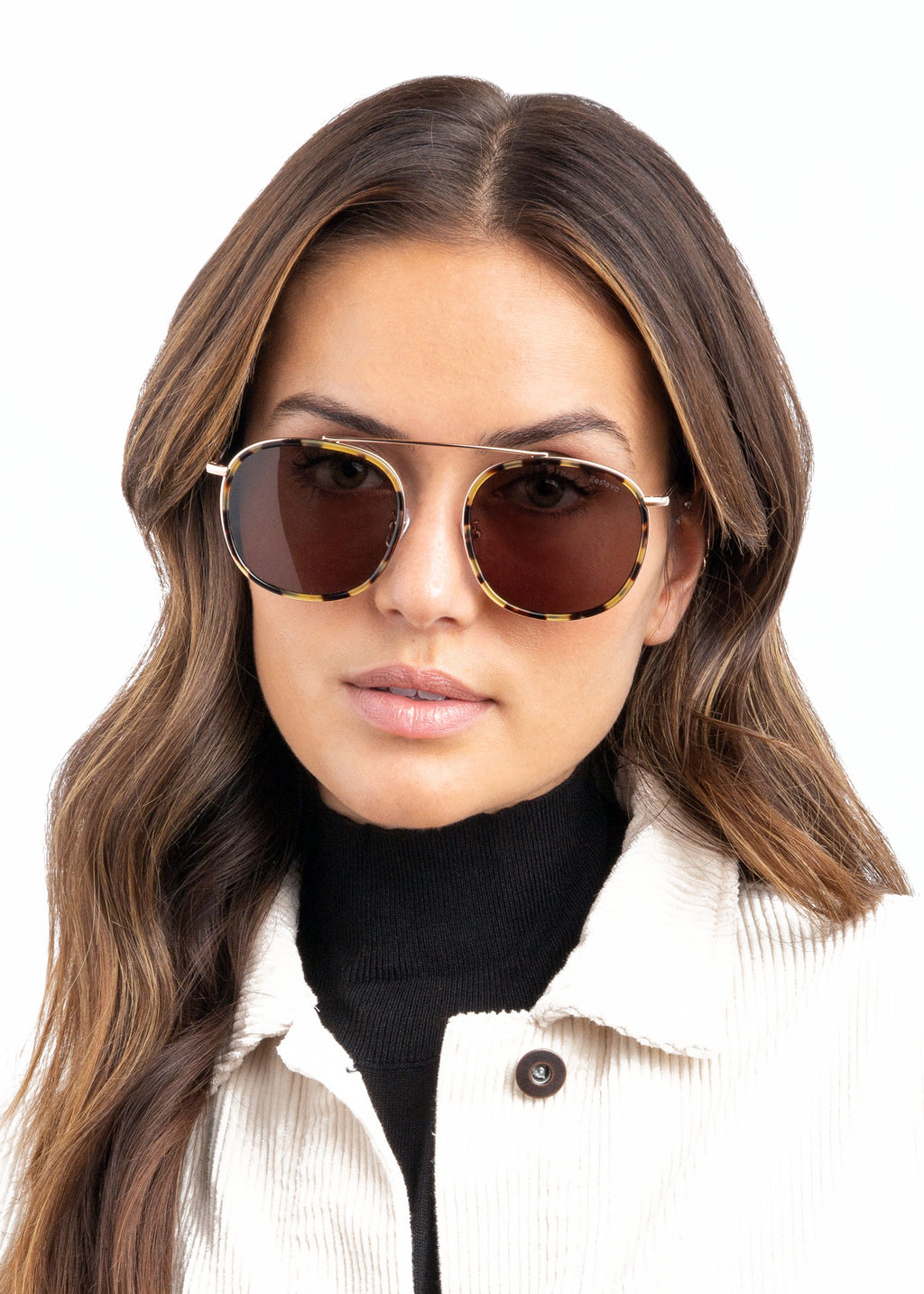 Illesteva Mykonos Ace Tortoise/Gold Grey Flat Lense-Accessories-West of Woodward Boutique-Vancouver-Canada