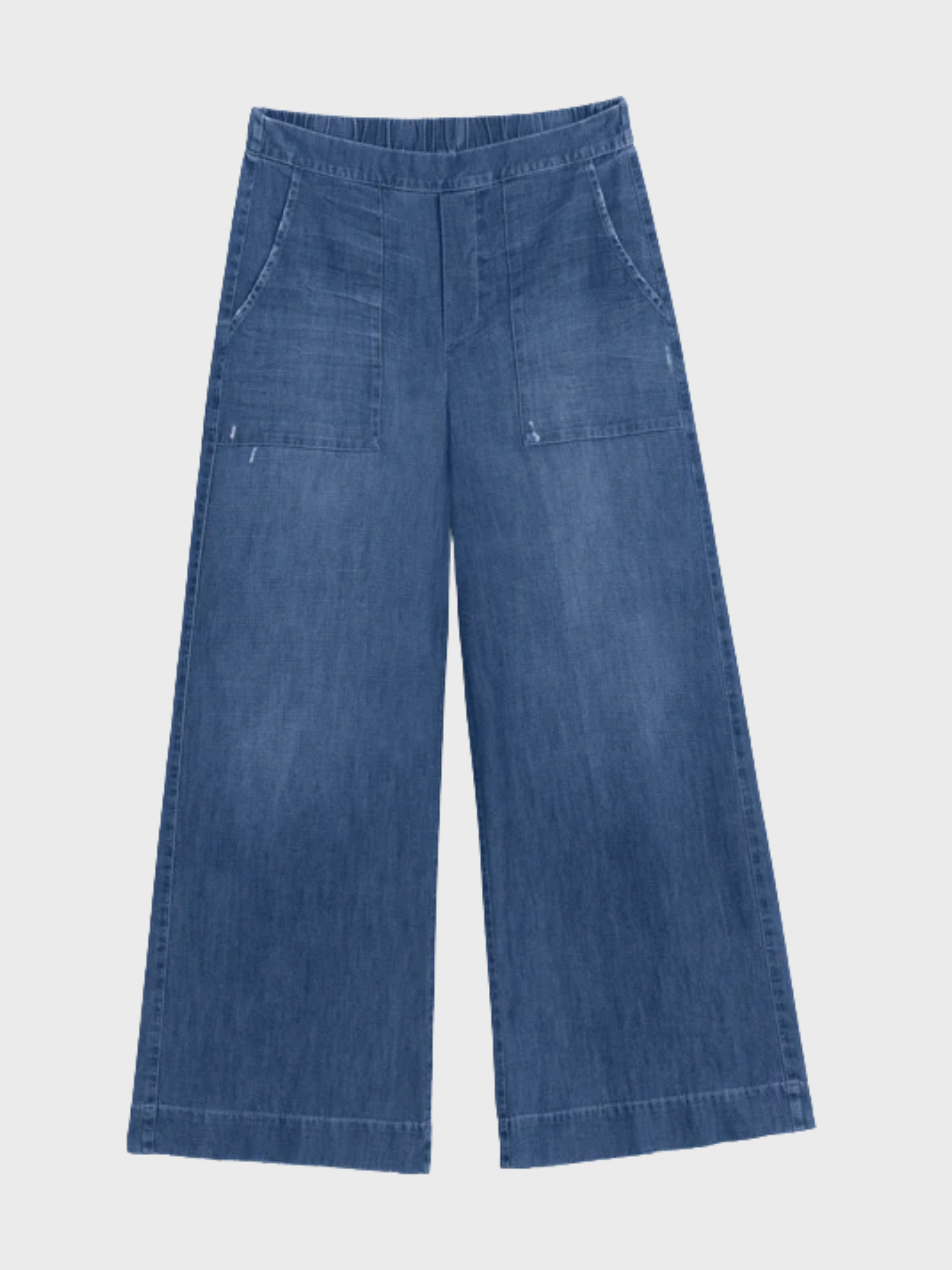 Frank & Eileen Madeline Patch Pocket Pant Distressed Indigo Denim-Pants-West of Woodward Boutique-Vancouver-Canada