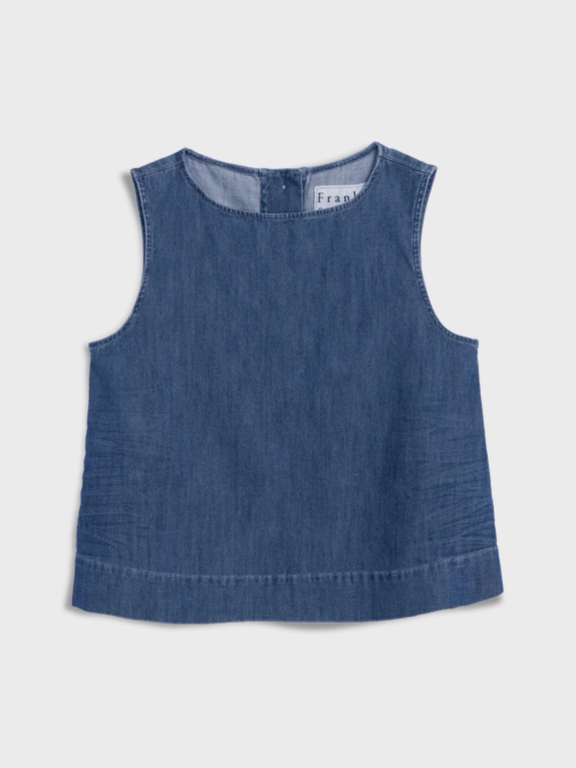Frank & Eileen Shell Tank Distressed Indigo Washed Denim-T-Shirts-West of Woodward Boutique-Vancouver-Canada