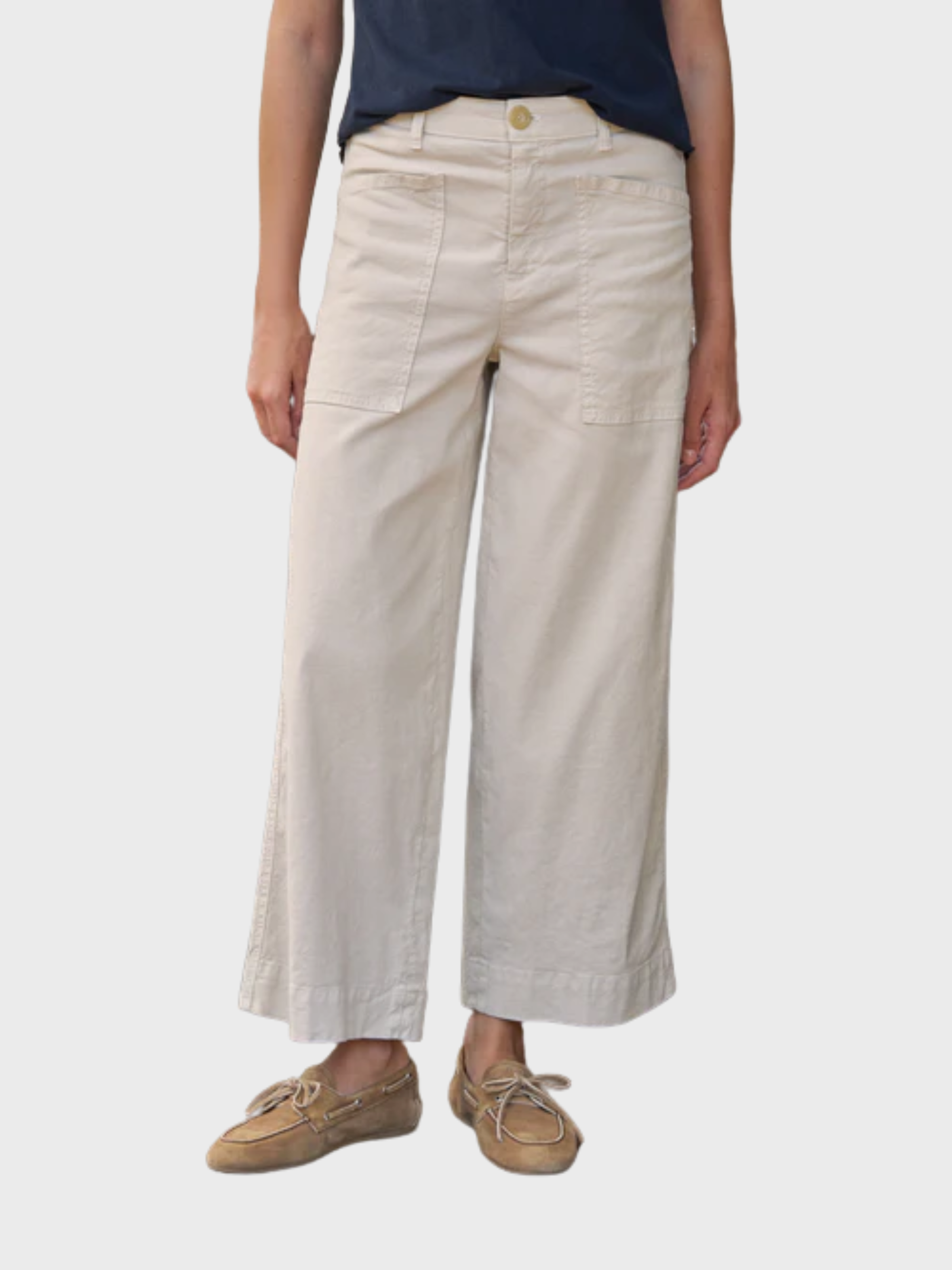 Frank &amp; Eileen Limerick Wrap Pocket Pant Cement-Pants-West of Woodward Boutique-Vancouver-Canada