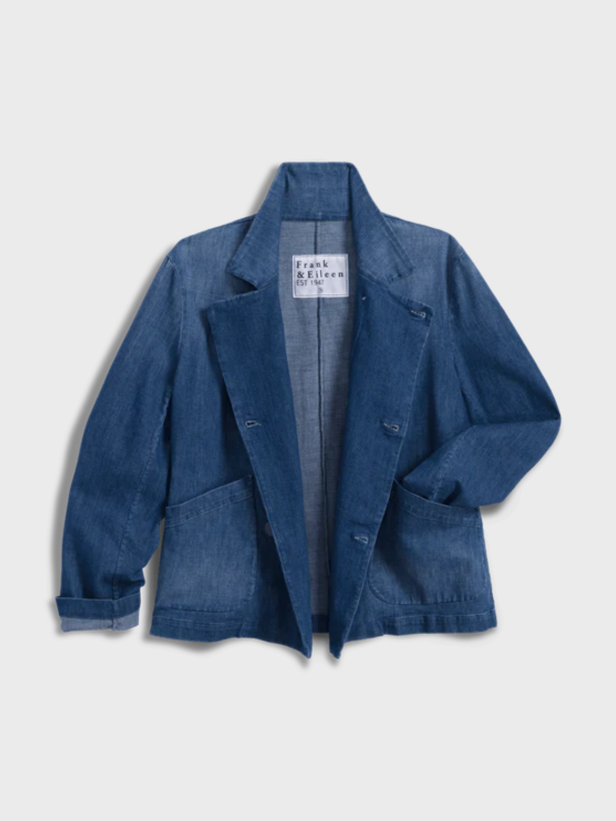 Frank &amp; Eileen Mini Belfast Peacoat 1984 Washed Blue-Jackets-West of Woodward Boutique-Vancouver-Canada