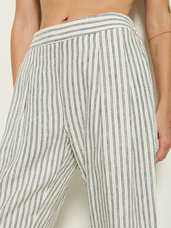 Nation Grayson Pant Linen Stripe-Pants-West of Woodward Boutique-Vancouver-Canada