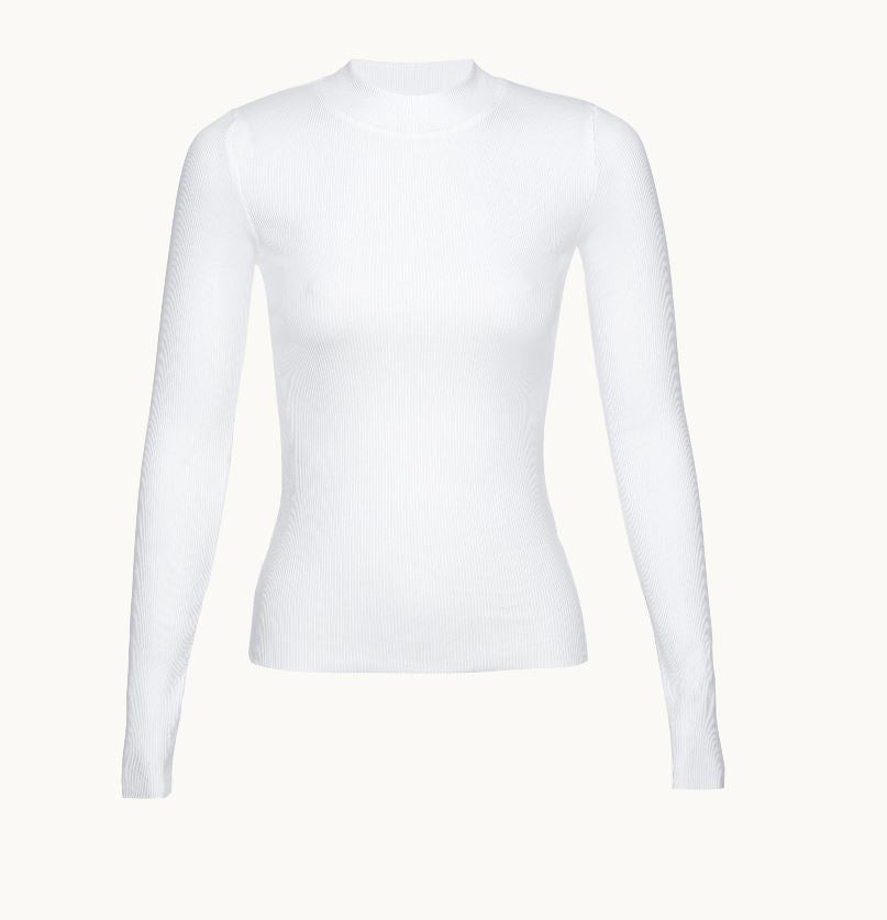 Nation Gina Slim Mock Neck White-T-Shirts-West of Woodward Boutique-Vancouver-Canada