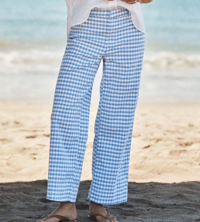 Frank &amp; Eileen Wexford Trouser Blue Check