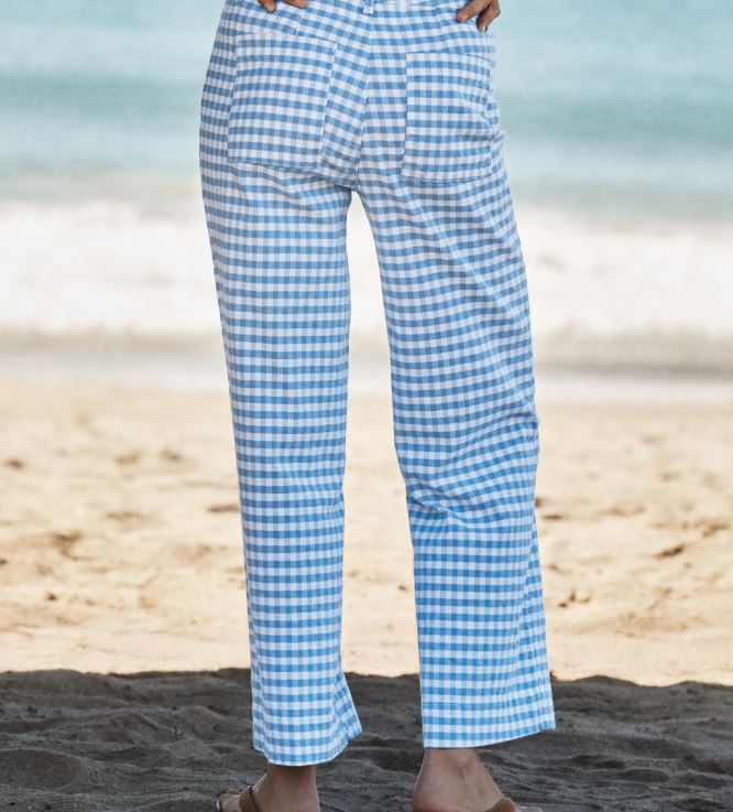 Frank &amp; Eileen Wexford Trouser Blue Check