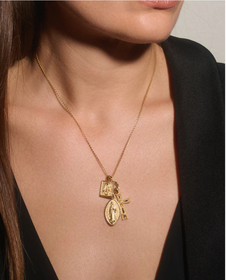 Awe Inspired Virgen De Guadalupe Necklace 14k Gold Vermeil-Accessories-West of Woodward Boutique-Vancouver-Canada