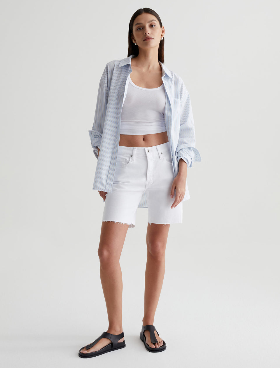 AG Ex-Boyfriend Short - White-Shorts-West of Woodward Boutique-Vancouver-Canada