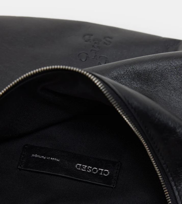 Closed Halfmoon Bag Black-Accessories-West of Woodward Boutique-Vancouver-Canada