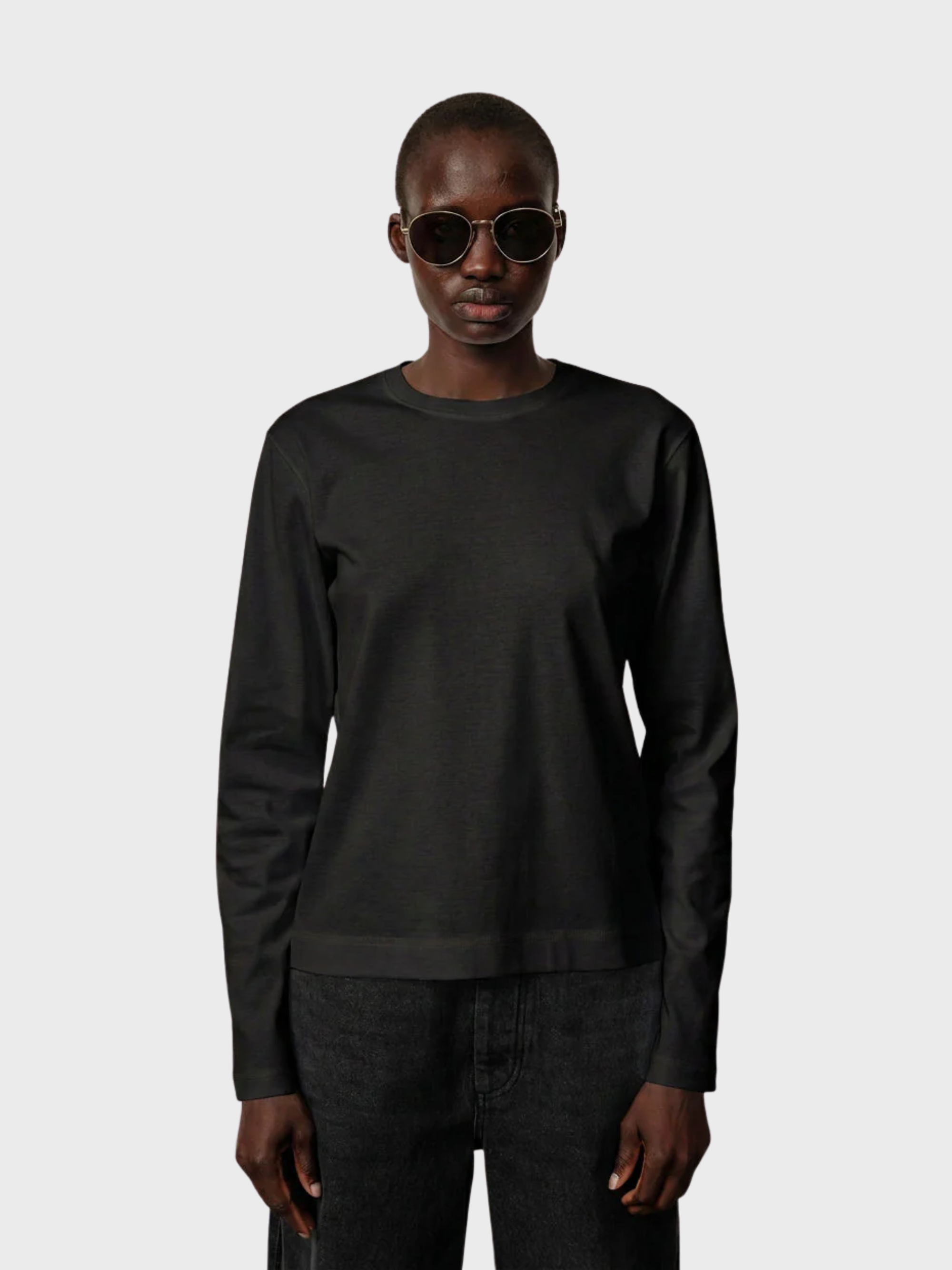 Herskind Dagmar Long Sleeve Tshirt Black-T-Shirts-West of Woodward Boutique-Vancouver-Canada