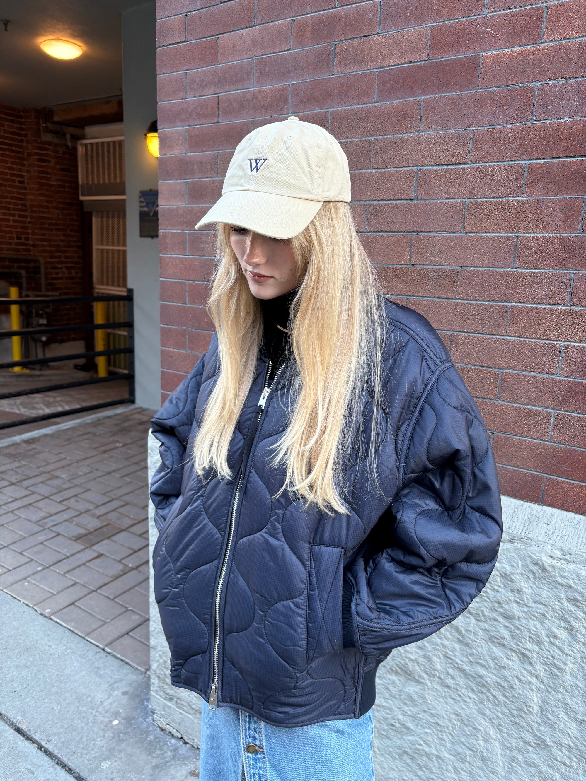 Woodward Organic Cotton Cap Ivory White-Accessories-West of Woodward Boutique-Vancouver-Canada