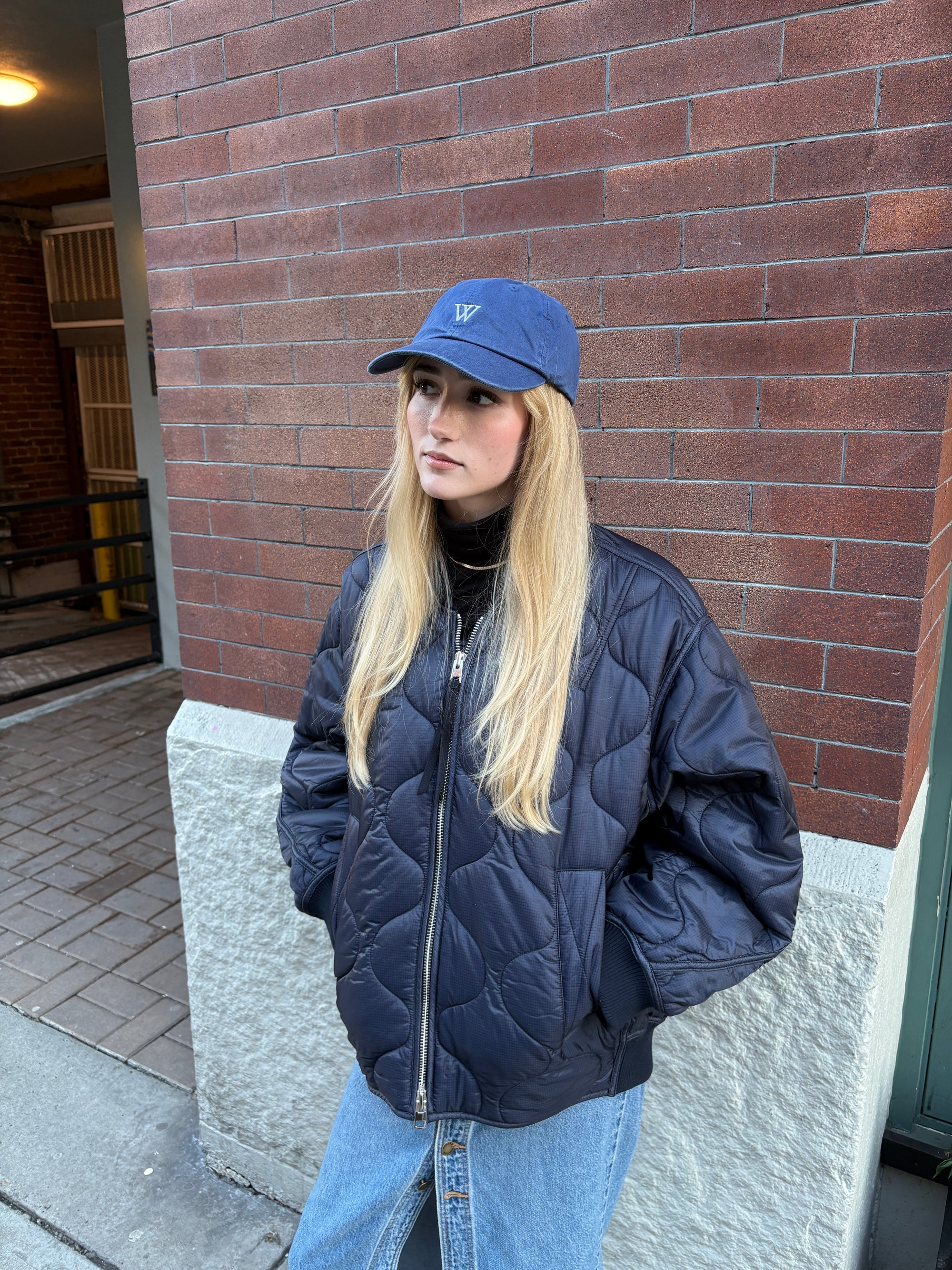 Woodward Organic Cotton Cap Marine Blue-Accessories-West of Woodward Boutique-Vancouver-Canada