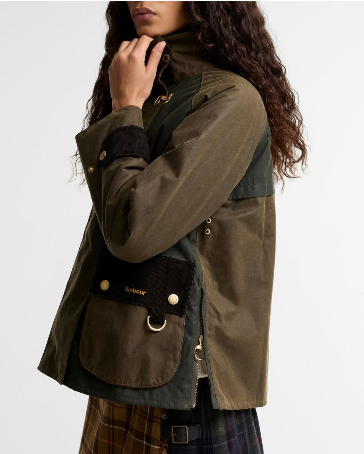 Barbour Hazelwood Wax Jacket Beech Fern Mixed Tartan-Coats-West of Woodward Boutique-Vancouver-Canada