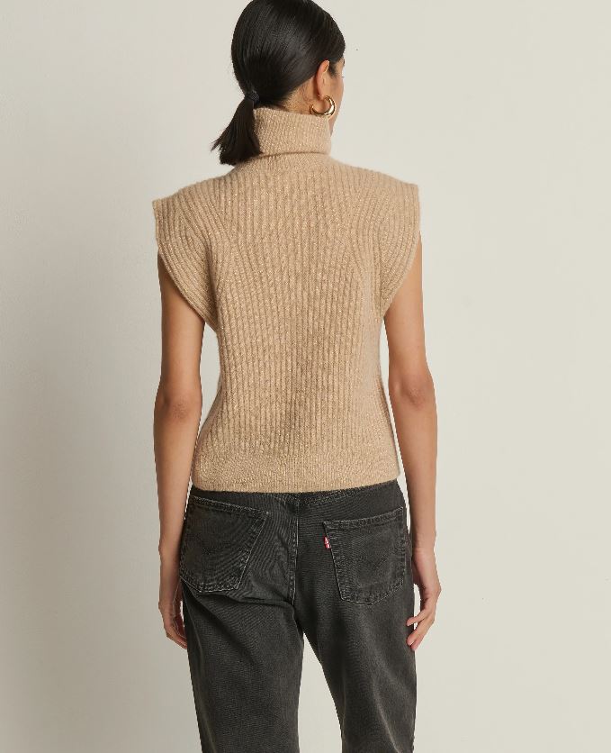 Nation Isha Turtleneck Tank Shiny Moonbeam-Sweaters-West of Woodward Boutique-Vancouver-Canada