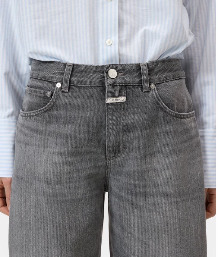 Closed Jazzie Barrel Leg Denim Jeans Mid Grey-Denim-West of Woodward Boutique-Vancouver-Canada