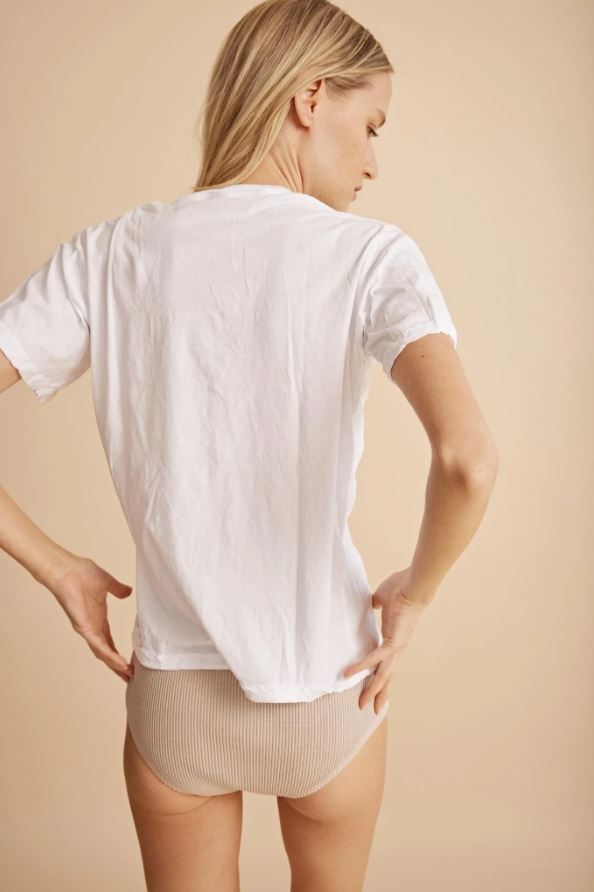 All Three Jessica V Neck Tee White-T-Shirts-West of Woodward Boutique-Vancouver-Canada