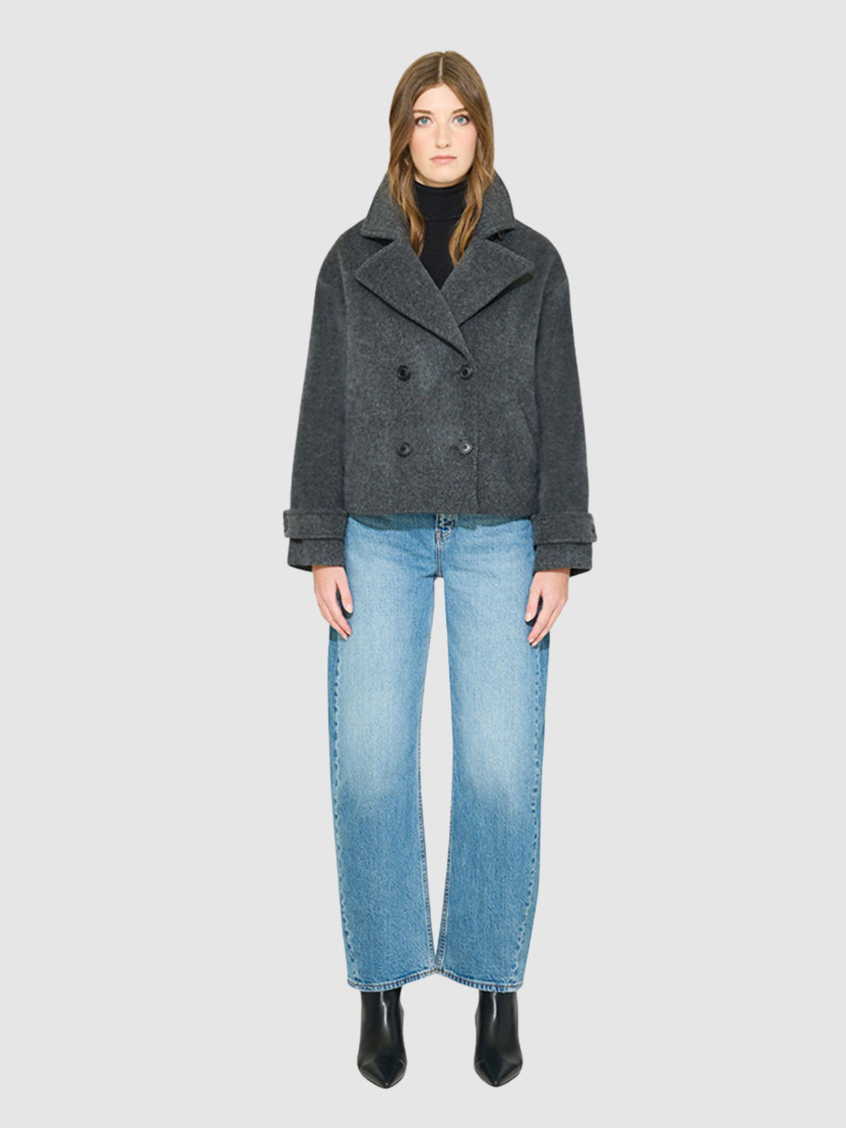 HiSO Jolie Woven Coat Granite-Coats-West of Woodward Boutique-Vancouver-Canada