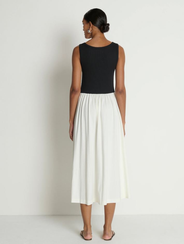 Nation Karla Midi Dress Porcelain Color Block-Dresses-West of Woodward Boutique-Vancouver-Canada