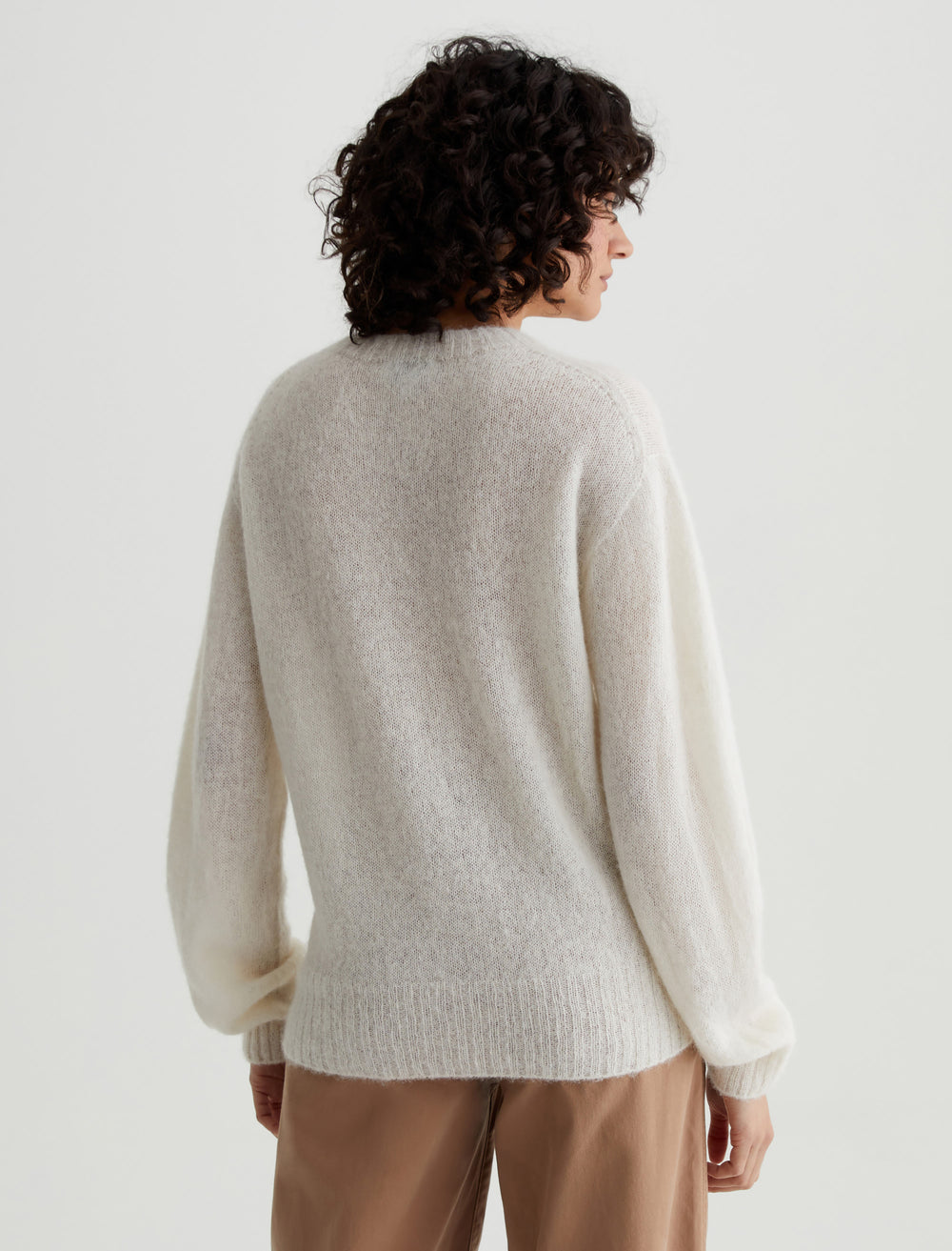 AG Morgan Crew Knit Sweater Pearl White