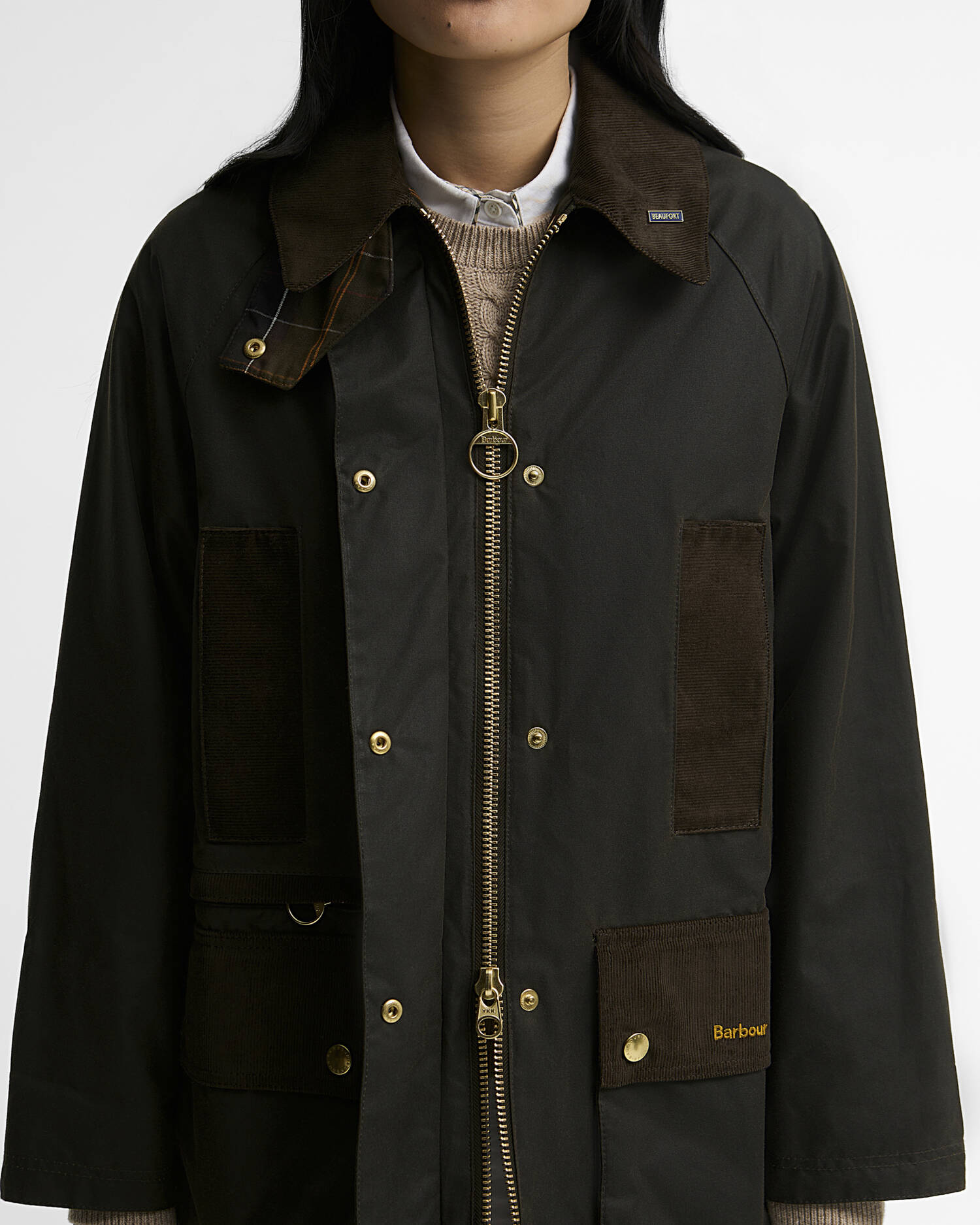 Barbour Icons Modern Beaufort Wax Jacket Olive Classic-Coats-West of Woodward Boutique-Vancouver-Canada