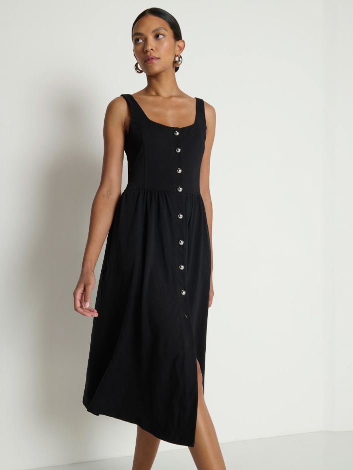 Nation Laurel Midi Dress Jet Black