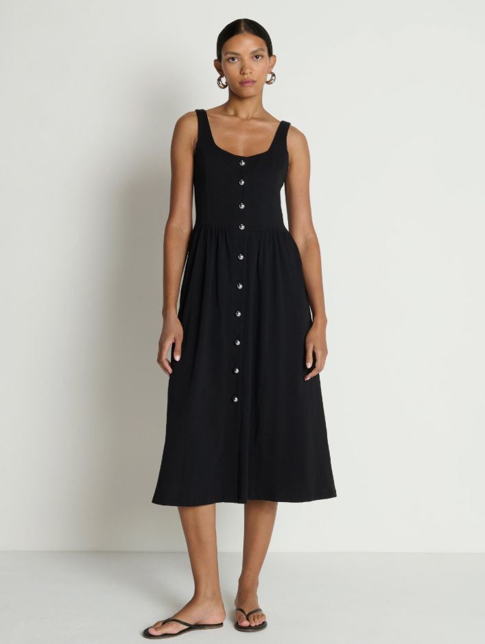 Nation Laurel Midi Dress Jet Black