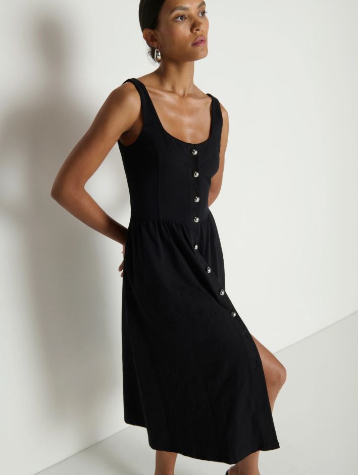 Nation Laurel Midi Dress Jet Black