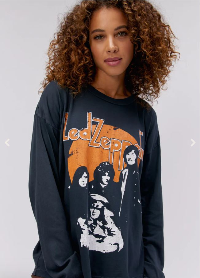 Daydreamer Led Zeppelin Portrait LS Merch- Vin Black-T-Shirts-West of Woodward Boutique-Vancouver-Canada