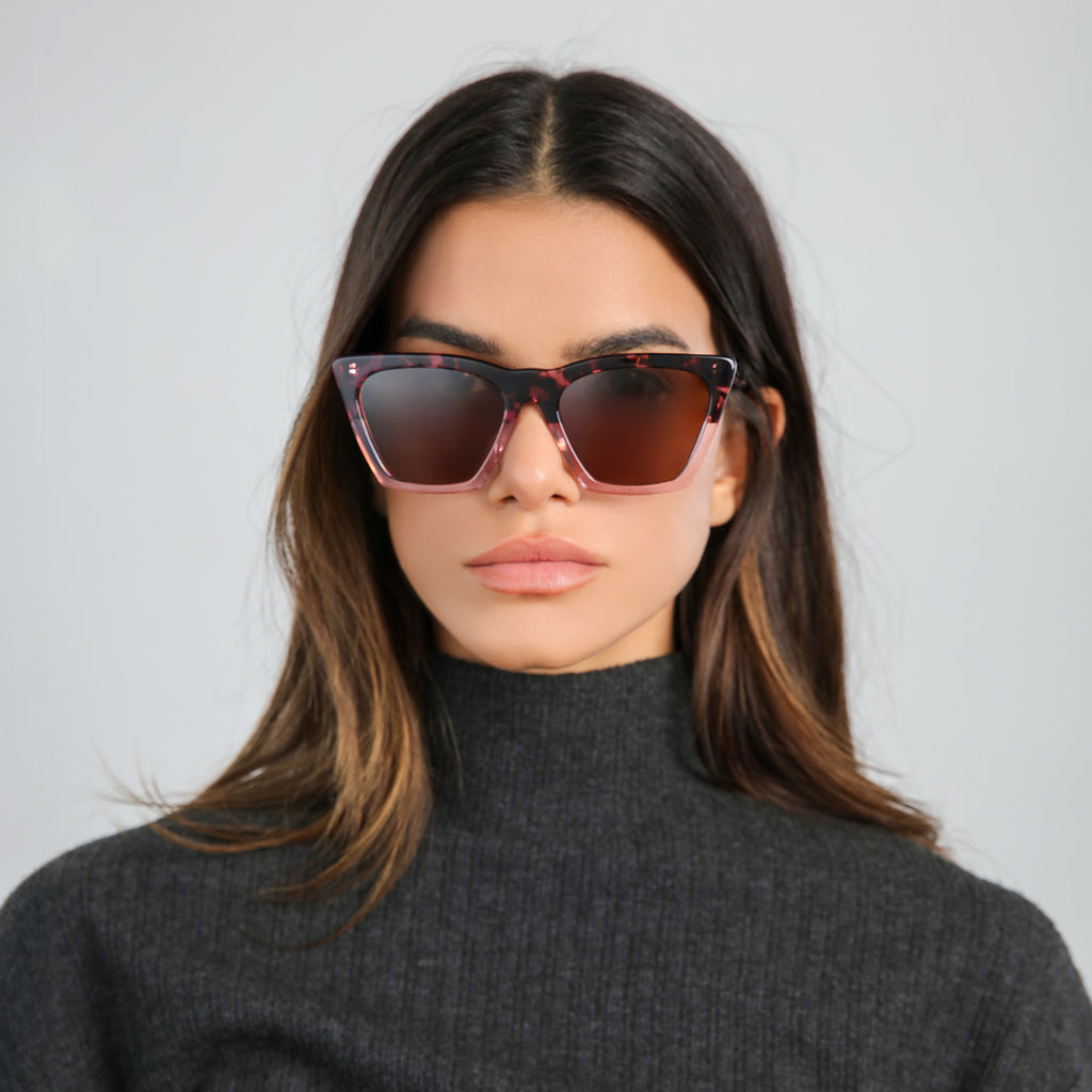 Illesteva Lisbon Cherry Blossom Brown Lense-Accessories-West of Woodward Boutique-Vancouver-Canada