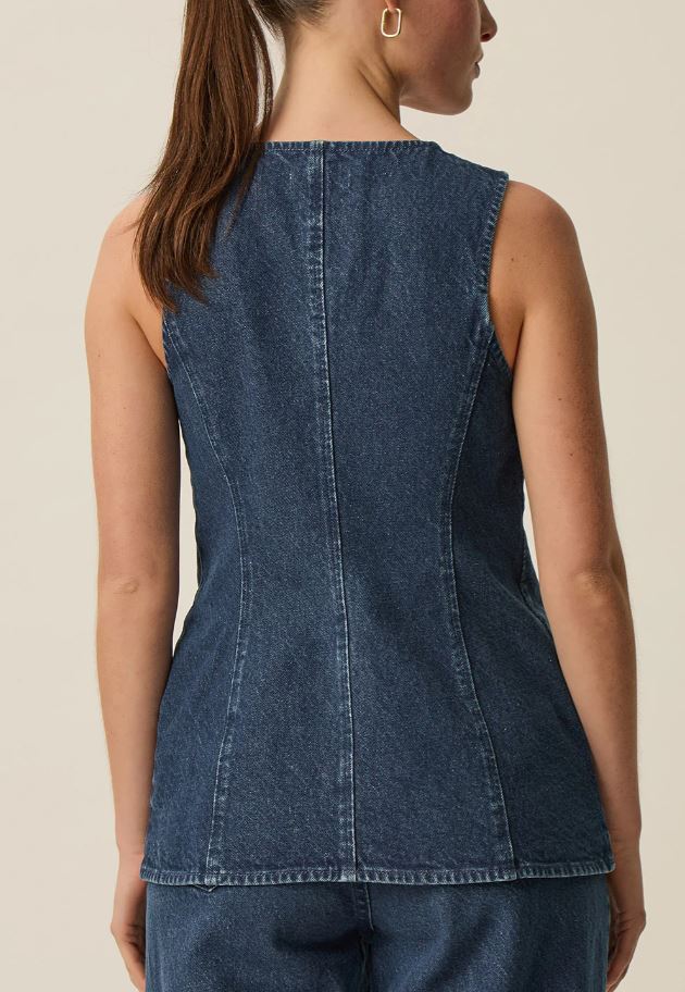 Des Petits Hauts Lucille Denim Shirt Dark Indigo-Shirts-West of Woodward Boutique-Vancouver-Canada